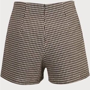 RIHOAS Brown and Cream Gingham Shorts, Size XS